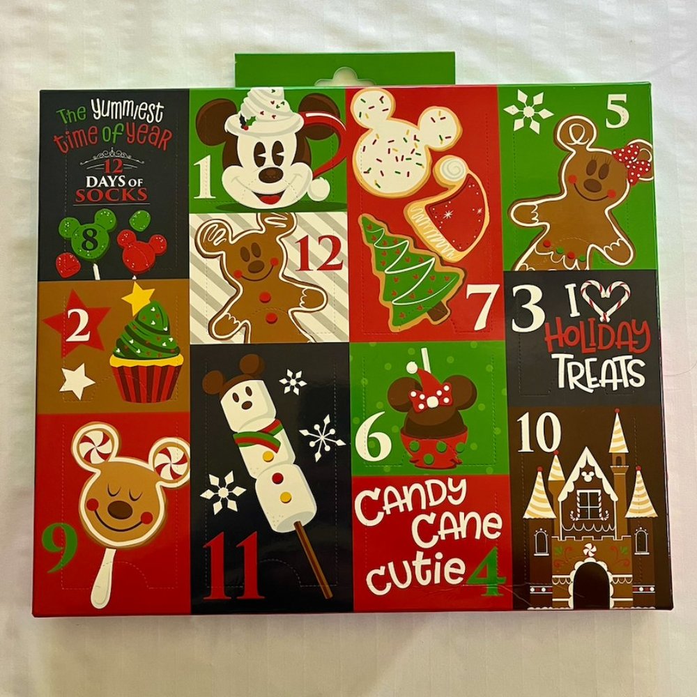 Disney Parks Advent Calendar 12 Days of Snack Themed Socks